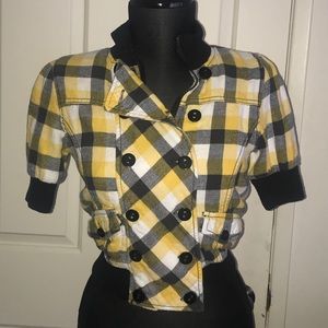 Short Sleeve Plaid Jacket